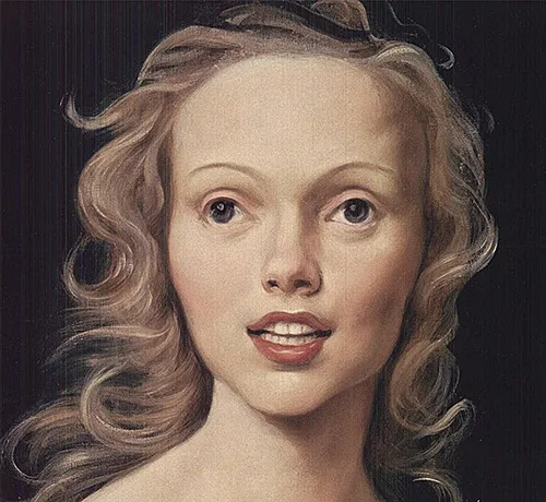 Honeymoon Nude, détail, 1998, John Currin Honeymoon Nude, détail, 1998, John Currin