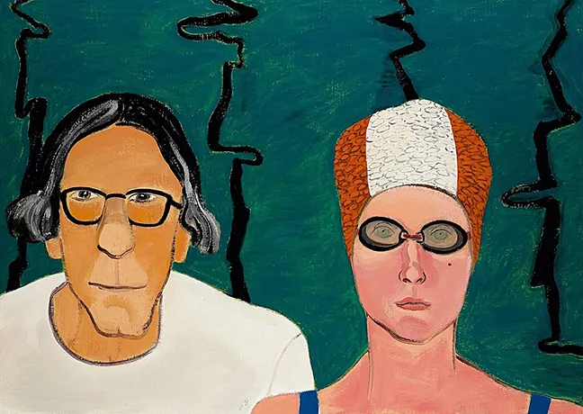 Autoportrait avec Charlie Sava, 1974, 
Joan Brown